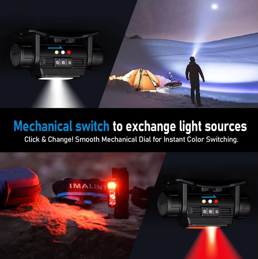 IMALENT HT70 LED-Stirnlampe mit 3500 lm, weißem und rotem Licht, wiederaufladbar mit 5000 mAh Akku und Typ-C-Anschluss - Bild 4