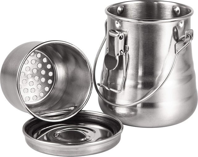 Pinselreiniger und Pinselhalter aus Edelstahl in Silber mit abnehmbarem porösem Filter für deine Malarbeiten - Bild 1