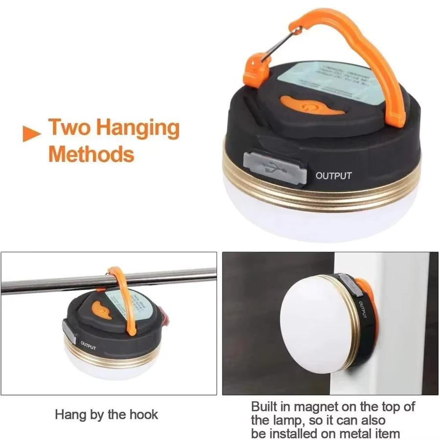 Heinast USB Camping Laterne Tragbare Mini Outdoor Lampe mit Haken für Zelt und Garten in Weiß und Schwarz - Bild 2