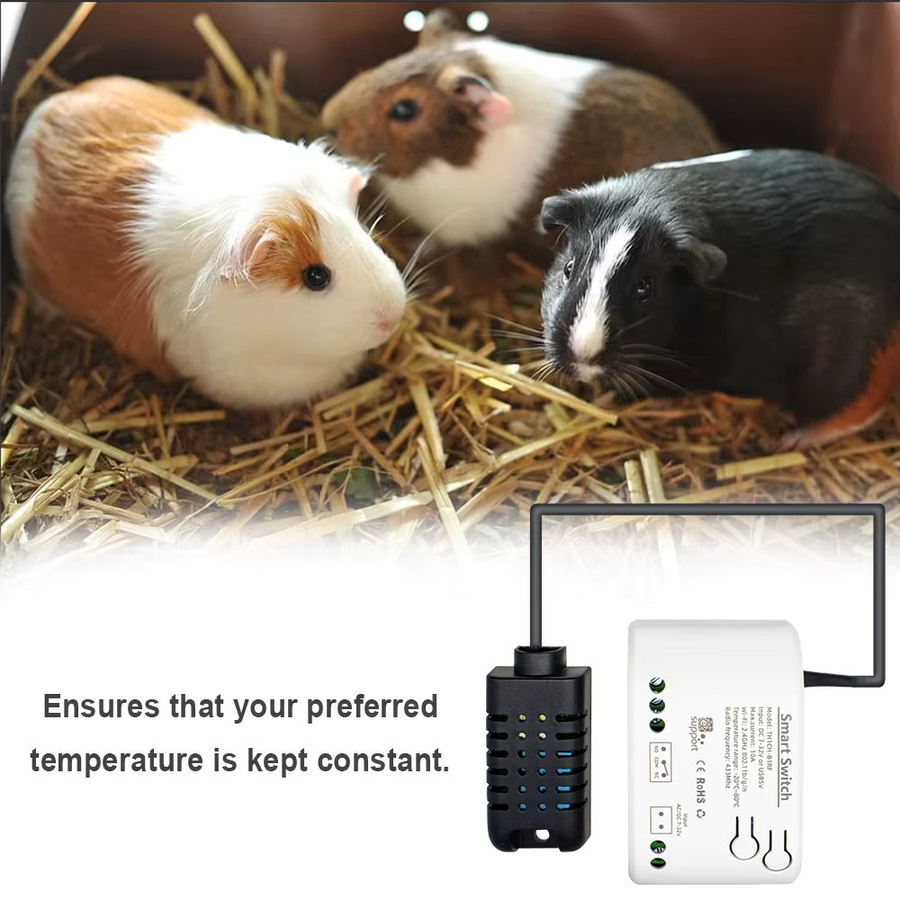 eWeLink Smart Switch zur Temperatur- und Luftfeuchtigkeitsüberwachung mit WLAN und 433 MHz RF, kompatibel mit Alexa und Google Home, Weiß - Bild 4