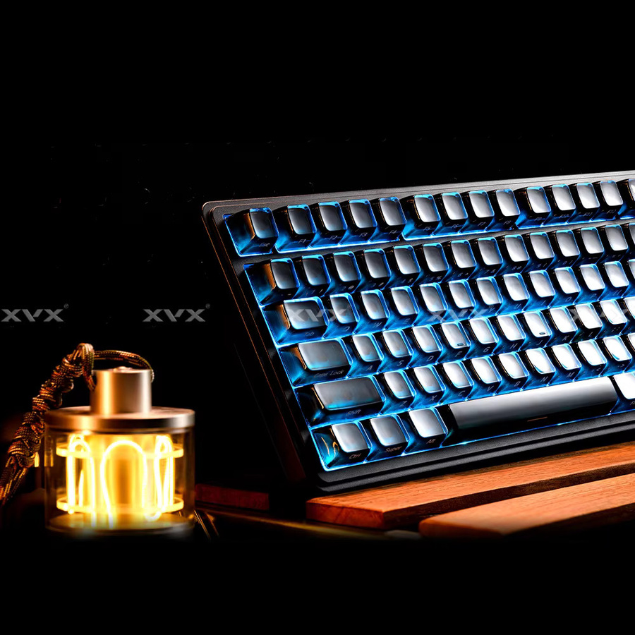 XVX Jelly R2 Black Ice Transparente Tastenkappen mit MDA-Profil und seitlicher Beschriftung, 122-Tasten-Set - Bild 3