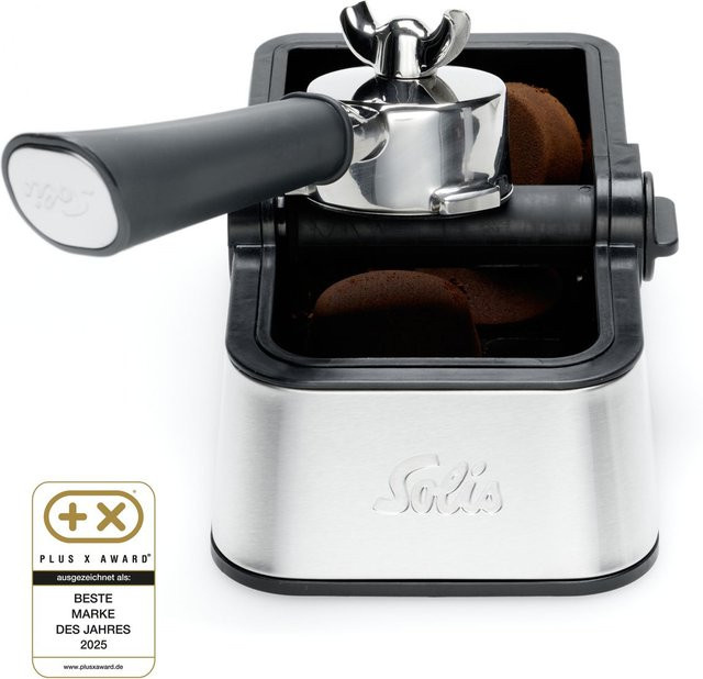Solis Perfetta Knock Box Ausklopfschale aus Edelstahl in Silber, B: 8 cm, H: 22 cm - Bild 1