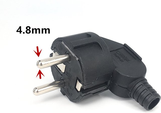 Wiederaufdrahtbarer Schuko-Stecker-Adapter 16A mit Euro-Stecker für deine Stromverlängerung in Schwarz oder Weiß - Bild 1