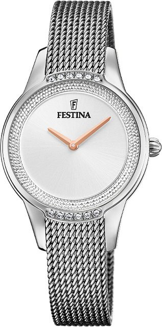 Festina Damenuhr, Quarz, Edelstahl, Silber, 30 mm, 5 ATM - Bild 1
