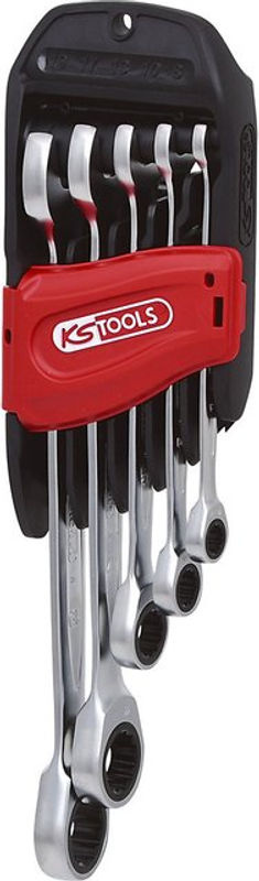 KS Tools GEARplus Ratschenringmaulschlüssel-Satz 5-tlg. aus Chrom-Vanadium in Silber, 8-19 mm - Bild 2