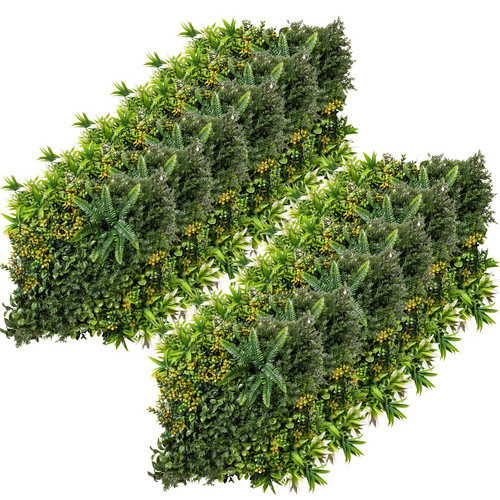 Outsunny 12er Set künstliche Hecke als Pflanzenwand aus PE-Kunststoff in Grün, B/H: 50 x 50 cm, Tiefe: 7 cm - Bild 2