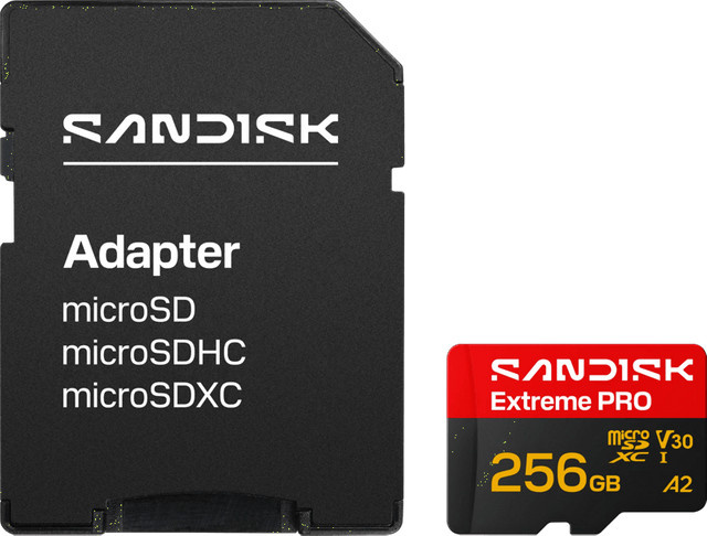 SanDisk Extreme PRO microSDXC Speicherkarte, 256 GB, V30, Schwarz - Bild 1