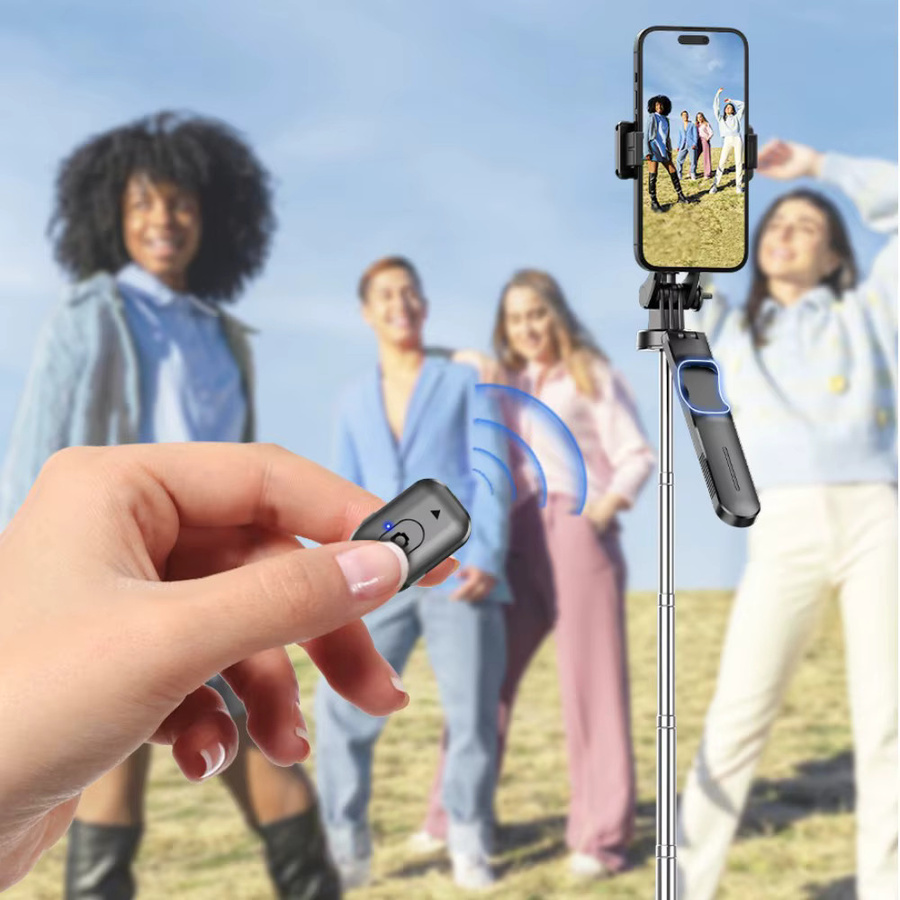 MEUYAG Selfie Stick-Stativ mit Fülllicht und Bluetooth-Fernbedienung, 360 Grad Rotation, Schwarz - Bild 2