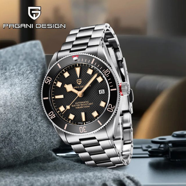PAGANI DESIGN Automatik Armbanduhr, Edelstahl, Blau, Herren - Bild 1