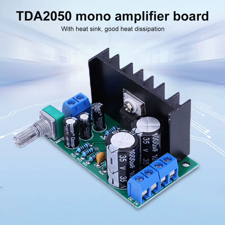 VKTECH TDA2050 Mono Audio-Leistungsverstärkerplatine 1-Kanal Audio-Verstärkermodul 10-100W DC/AC 12-24V - Bild 2