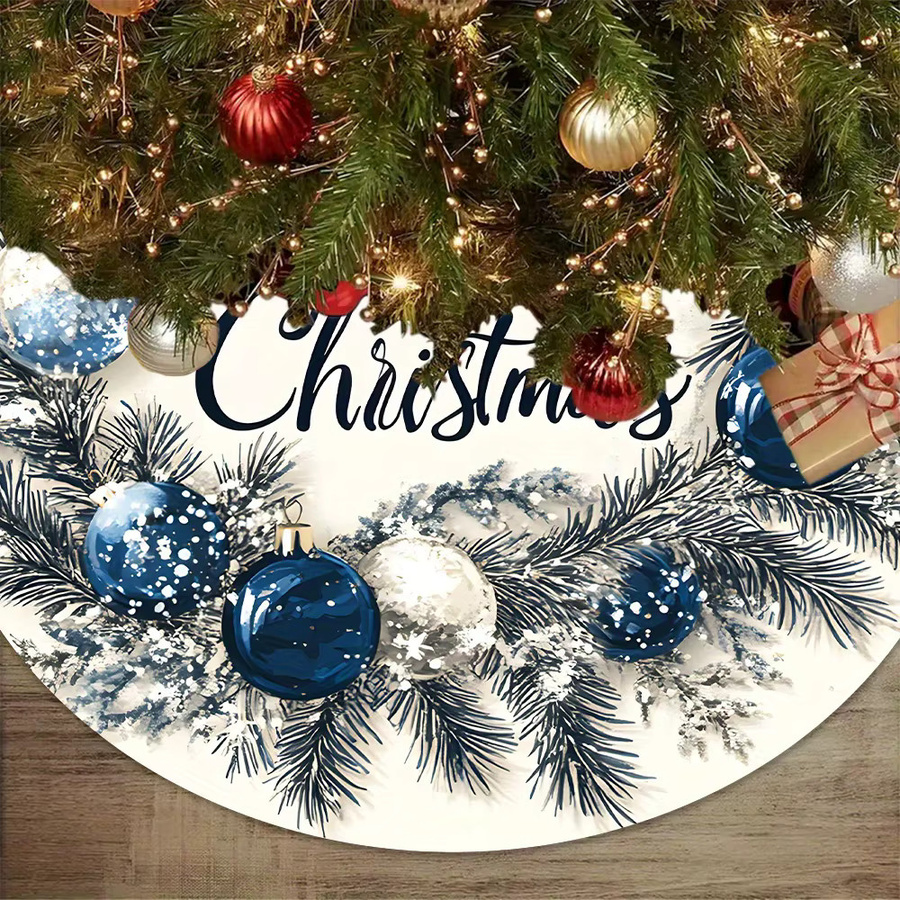 VIKAMA Blue Bell Weihnachtsbaumrock mit floralem Design in Blau - Bild 4