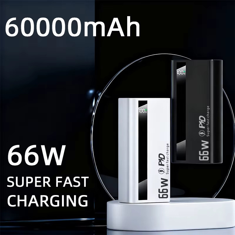 Cohana Powerbank 60000mAh mit 66W Superschnellladegerät in Schwarz, kompatibel mit Android und iOS - Bild 5