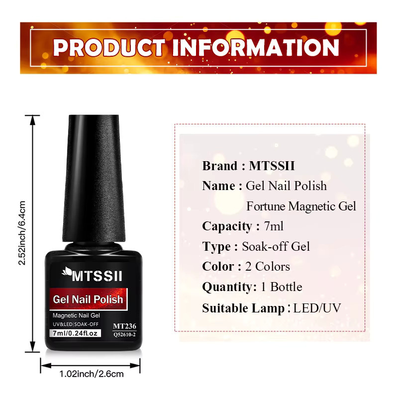 Mtssii Gel-Nagellack, Golden, Red, 7 ml - Bild 6