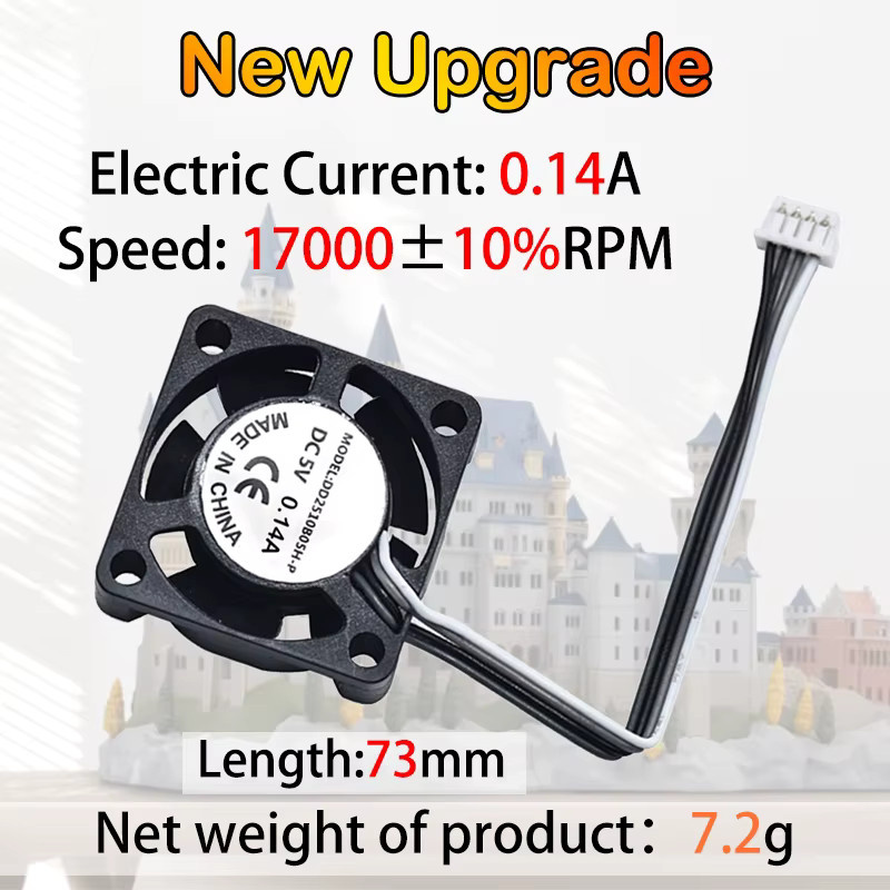Bambu Lab Hotend-Lüfter Set für X1 und P1S in Schwarz mit Niedrigstrom 0,14 A und Hochgeschwindigkeits-Variante 17000 ± 10 % - Bild 2