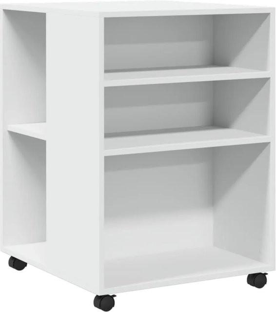 vidaXL Beistelltisch mit Rollen in Weiß, B/T/H: 55 x 60 x 78 cm - Bild 1