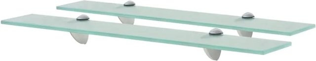 vidaXL Schweberegale aus gehärtetem Sicherheitsglas, 2er Set, transparent, Breite: 60 cm, Tiefe: 10 cm - Bild 1