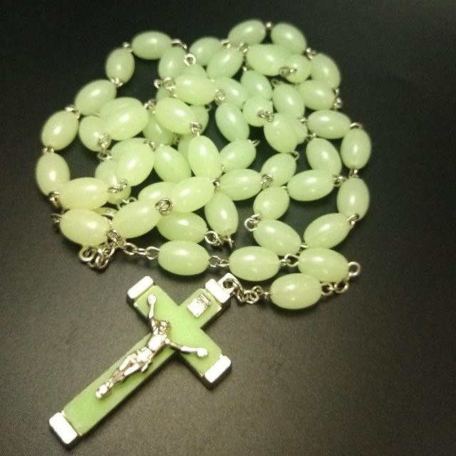 Rosenkranz-Halskette, Perle, Grün, Unisex - Bild 1