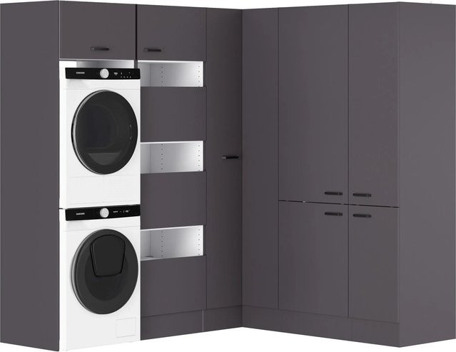 OPTIFIT Waschsäulen-Set Kiel420 in Anthrazit Matt, B/T/H: 213,2 x 57,1 x 210 cm - Bild 1