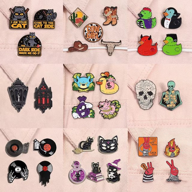 Broschen Set, Emaille, Bunt, Halloween, Unisex - Bild 1