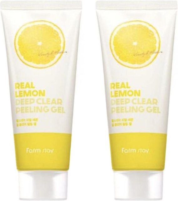 FARM STAY Real Lemon Deep Clear Peeling Gel, 100 ml, mit Zitronenextrakt - Bild 1
