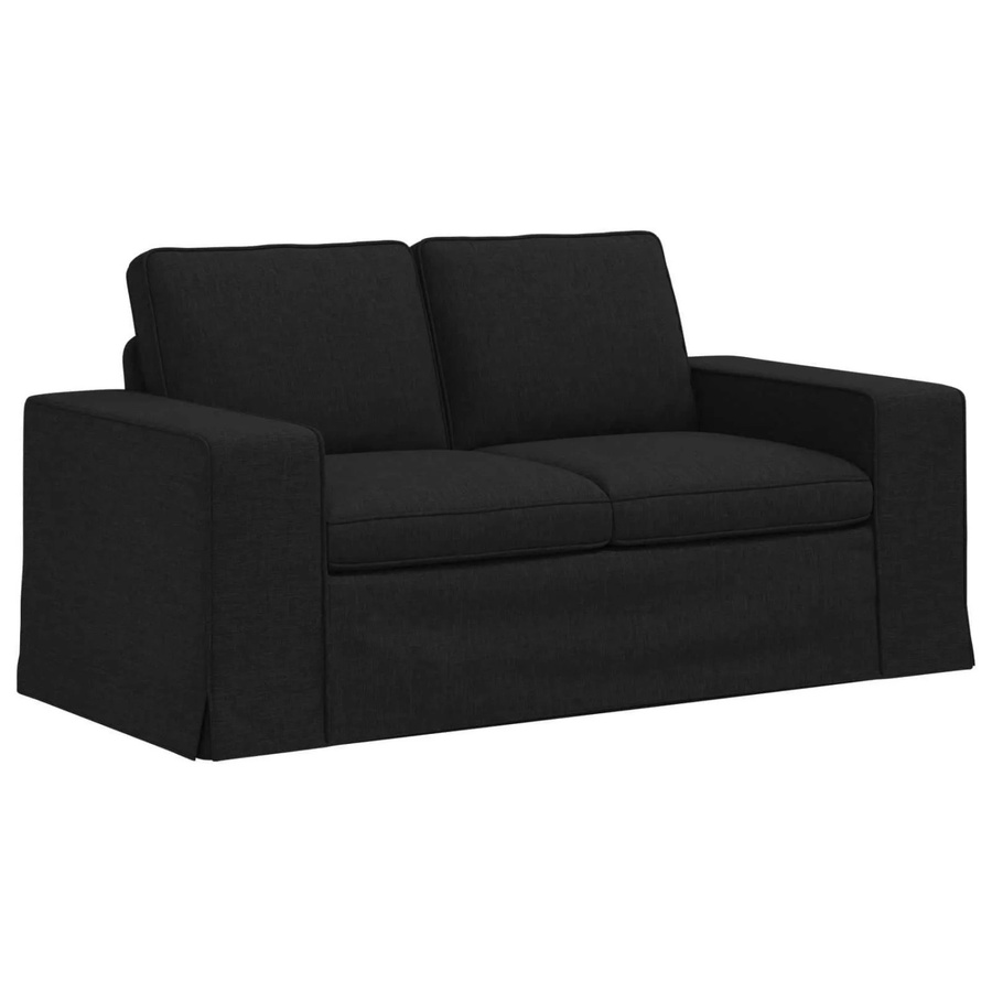 vidaXL Sofa Schwarz mit Stoffbezug und Metallrahmen, B/T/H: 162 x 80 x 82 cm - Bild 2