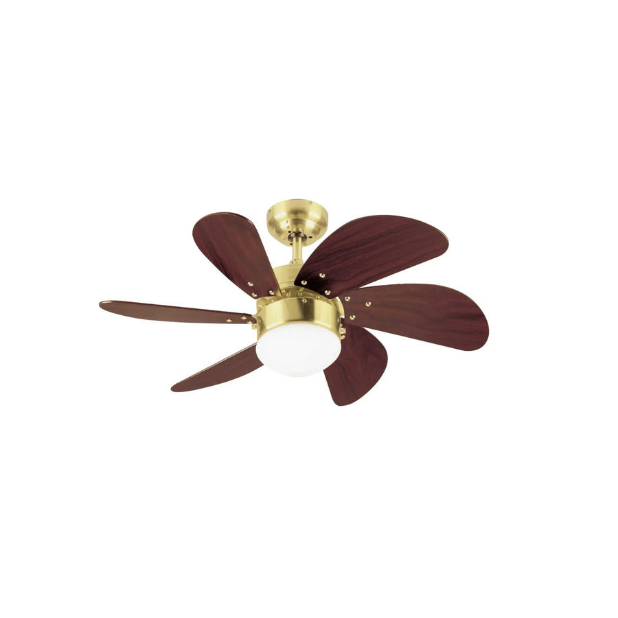WESTINGHOUSE Deckenventilator Turbo Swirl in Messing mit Beleuchtung und Zugketten, Durchmesser: 76 cm - Bild 2