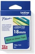 Brother Schriftbandkassette TZe-741 für P-touch, Breite: 18 mm, Farbe: Grün mit schwarzer Schrift - Bild 2