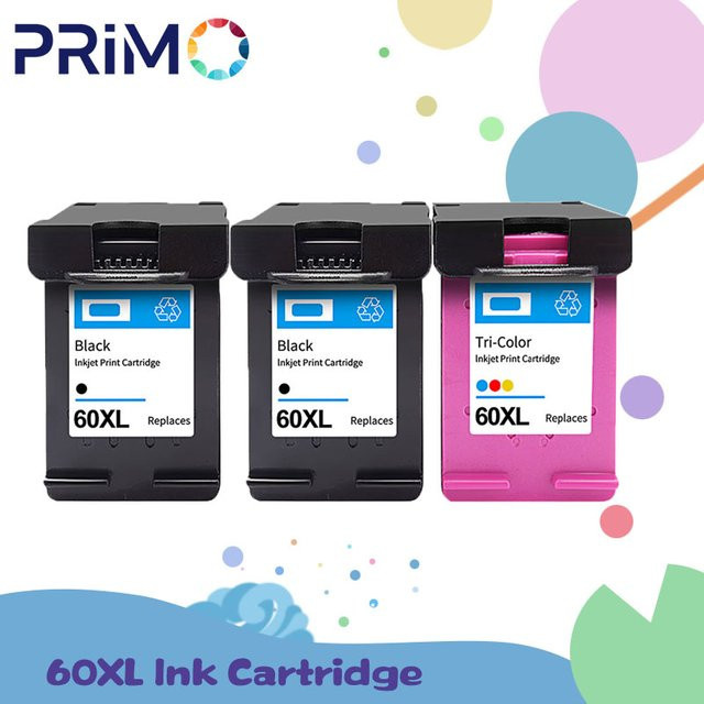 HP 60 60XL Tintenpatronen Set Schwarz und Multicolor, refurbished, für HP Inkjet Drucker D110 D2680 D1660 D2500 D2600 D2530 D2545 D5560 F2400 F4200 F4400 F2430 F4224 - Bild 1