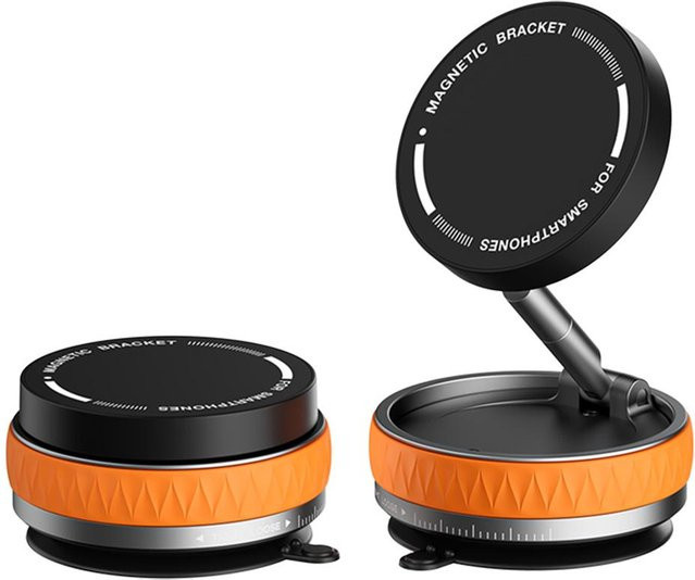 360 Grad verstellbarer Vakuum-Magnet-Handyhalter für MagSafe, faltbarer magnetischer Saugnapf-Ständer für Auto, Spiegel und Fitnessstudio, Schwarz - Bild 1