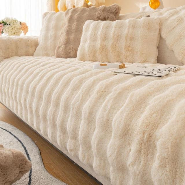 Yiran Furniture Kaninchen-Plüsch-Sofa-Sitzkissenbezug, rutschfest und staubdicht, B/H: 70 x 90 cm - Bild 1