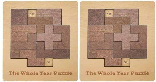 Vogue Wardrobe Tägliches Kalender-Puzzle, Holzpuzzle, 2-teiliges Set - Bild 1