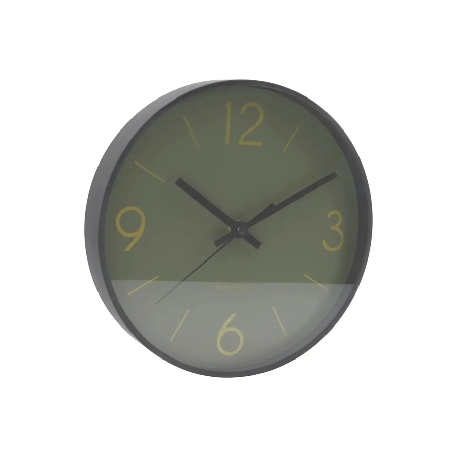 House Doctor Wanduhr Time in Dunkelgrün, runde analoge Wanduhr mit Silent-Funktion, Durchmesser: 25 cm - Bild 1