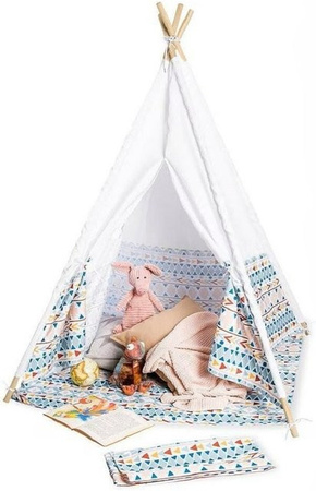 Pinolino Kinderzelt Tipi Naira aus Holz und Baumwollstoff mit Bodenmatte und Tasche