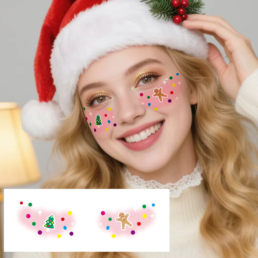 ROCOOART Temporäre Weihnachtstattoos für Damen, 4-Blatt, wasserfest - Bild 2