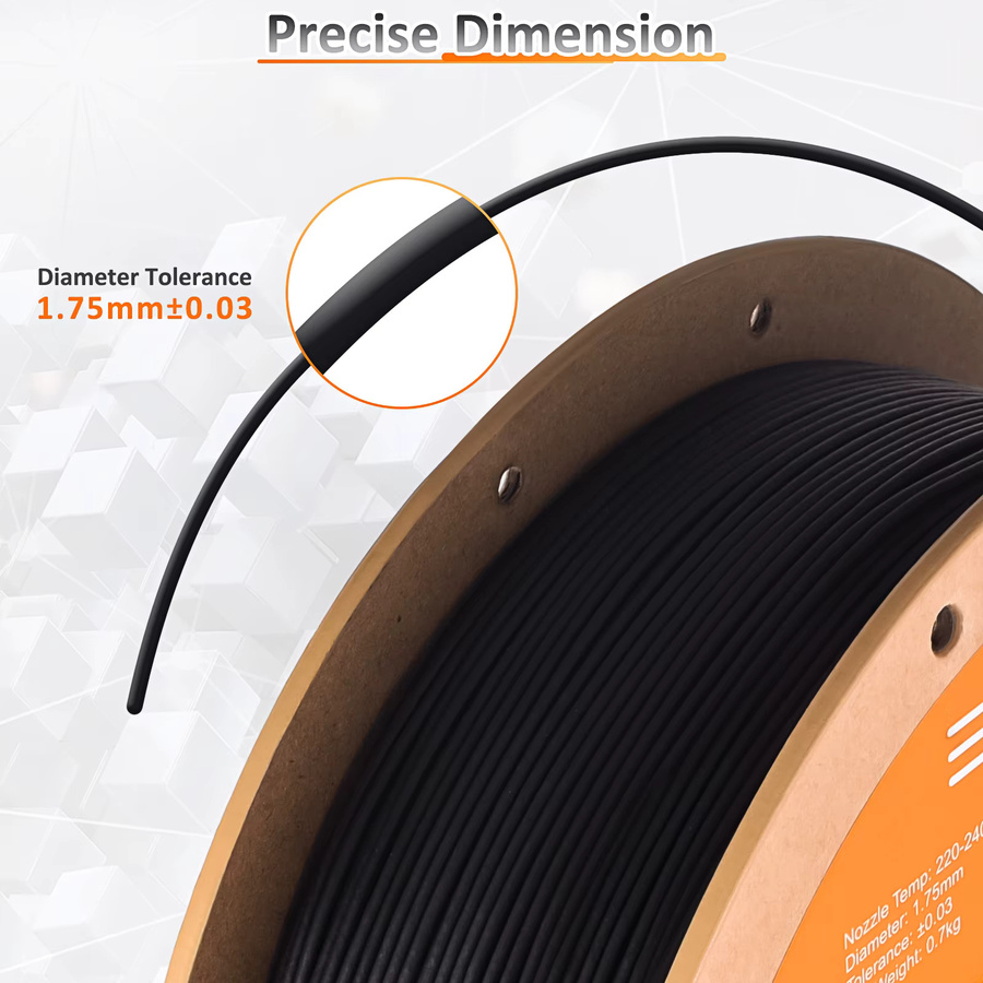 Eryone PP-Kohlefaser Filament Schwarz für FDM 3D-Druck, 0,9 kg - Bild 3