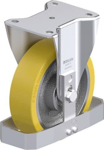 Blickle BH-GTH 175K-FS Stahlblech-Bockrolle in Silber und Gelb mit 175 mm Rad-Durchmesser und 875 kg Tragfähigkeit - Bild 1