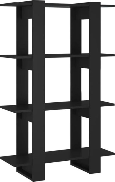 vidaXL Bücherregal und Raumteiler in Schwarz, B/T/H: 80 x 30 x 123,5 cm - Bild 1