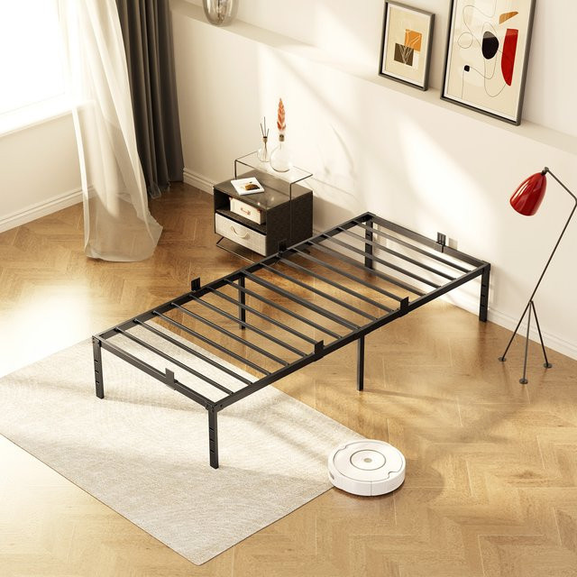 KUTAS Industrial Metallbett in Schwarz mit 14 Lattenrost, B/T/H: 90 x 200 cm - Bild 1