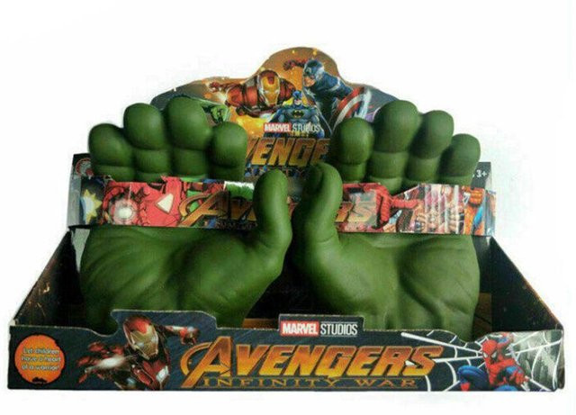 EdenGrow Marvel Incredible Hulk Smash Hände Avengers Cosplay Handschuhe Plüschtier, ab 3 Jahren, Grau, Grün - Bild 1