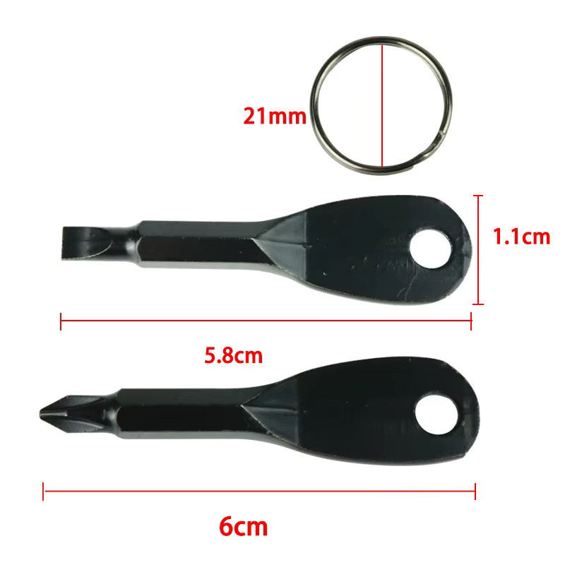 Schlüsselanhänger Präzisions-Mini-Schlitzschraubendreher, Gussstahl, Unisex - Bild 1