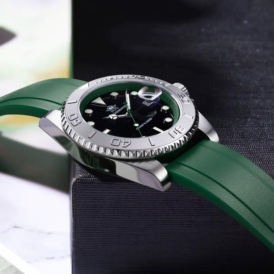 ADDIESDIVE Armbanduhr, Herren, Quarz, Edelstahl, 41 mm, Kautschuk, Schwarz - Bild 2