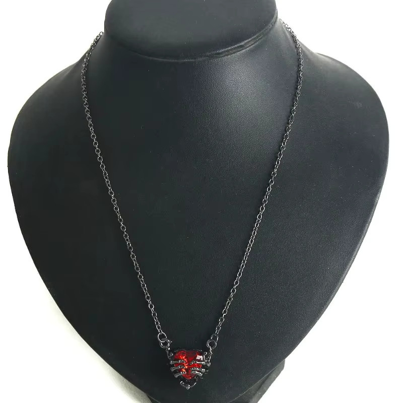 HYFAD Halskette, Herz Geist Klaue Anhänger, Schwarz, Unisex - Bild 4