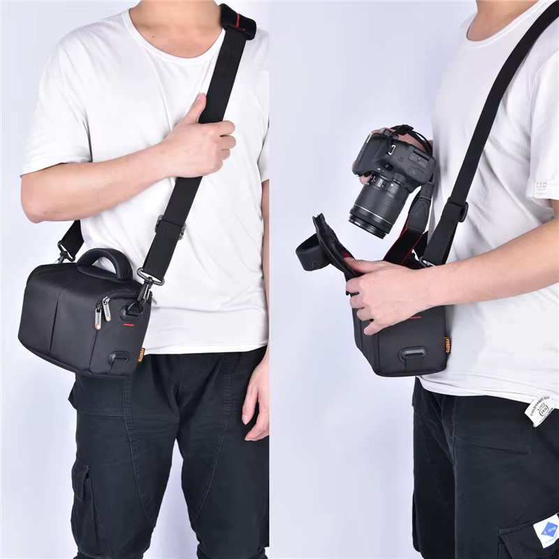 Fosoto Professionelle DSLR Fotokamera Tasche Wasserdichte Schultertasche in Schwarz für Canon Nikon Sony und Powershot HS - Bild 2
