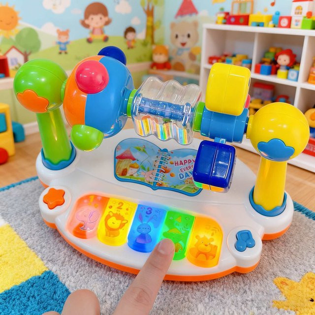 CONUSEA Baby Klavier Spielzeug, Tastatur, Tiere, mit Licht und Sound - Bild 1