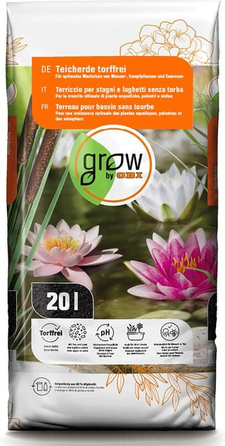GROW by OBI Teicherde torffrei für Wasserpflanzen, Sumpfpflanzen und Seerosen, 20 kg - Bild 1