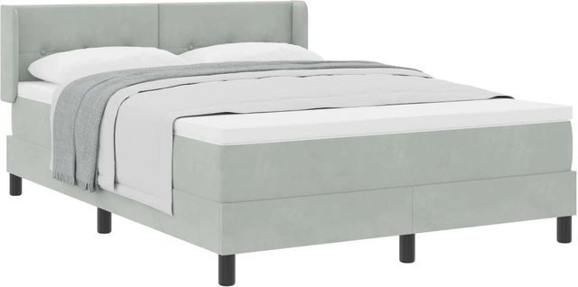 vidaXL Boxspringbett mit Matratze in Hellgrau, Hybridbett mit Federkern und Schaumstoff, B/T: 160 x 200 cm - Bild 1