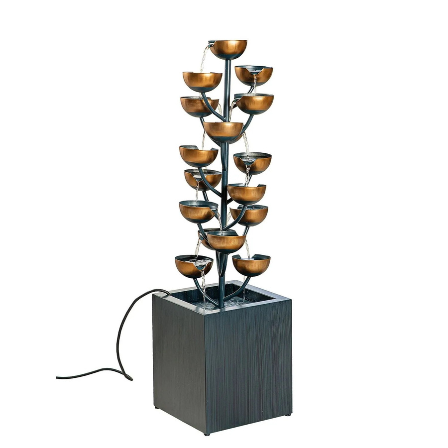 Gilde Tischbrunnen aus Metall in Anthrazit und Kupfer, Höhe: 95 cm, Breite: 26 cm - Bild 2