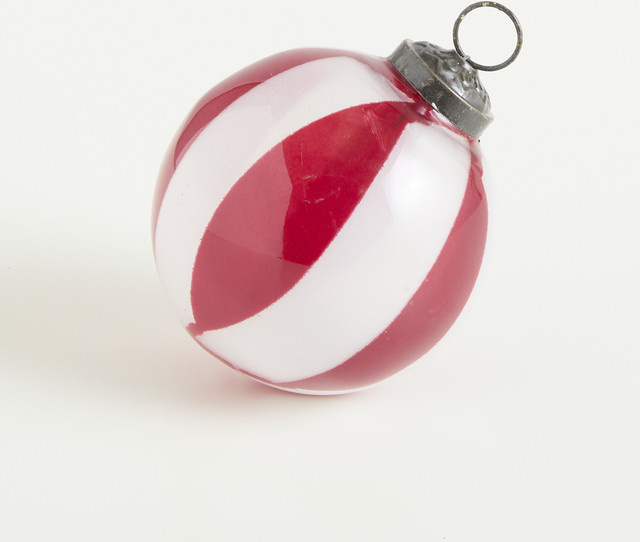 Weihnachtskugel mit roten Streifen von BLUME2000 - Bild 1