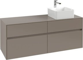 Villeroy & Boch Waschtischunterschrank Collaro in Black Oak, Wandhängend, Breite: 140 cm, Tiefe: 54,8 cm, Höhe: 50 cm - Bild 1