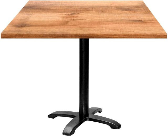 RestooTab Tisch Bazila quadratisch in Eiche Dekor mit schwarzem Gestell, B/T/H: 90 x 90 x 74 cm - Bild 1